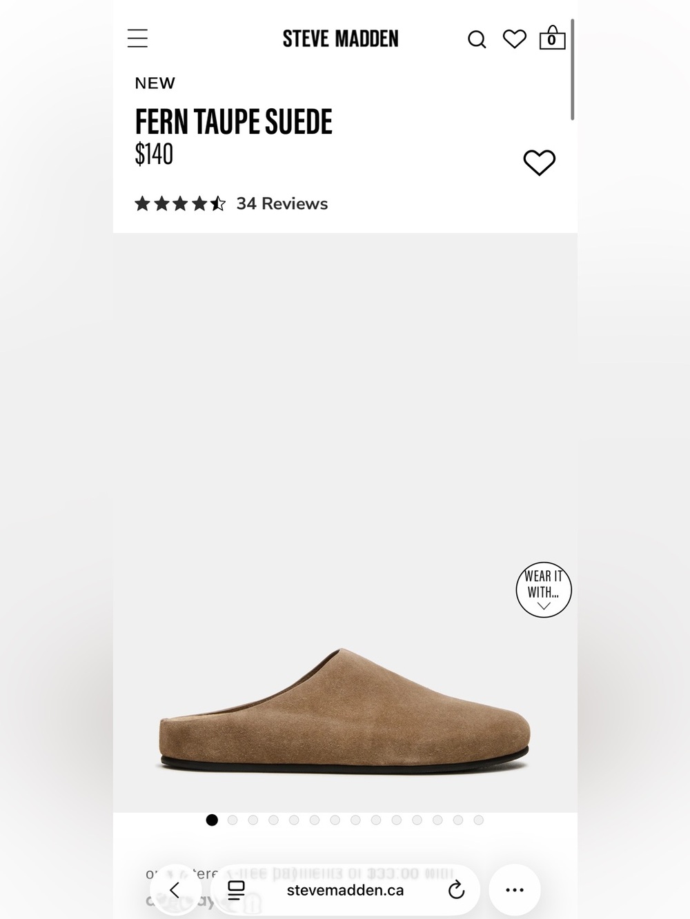 Steve Madden Fern Suede Slip-On Mule in Taupe